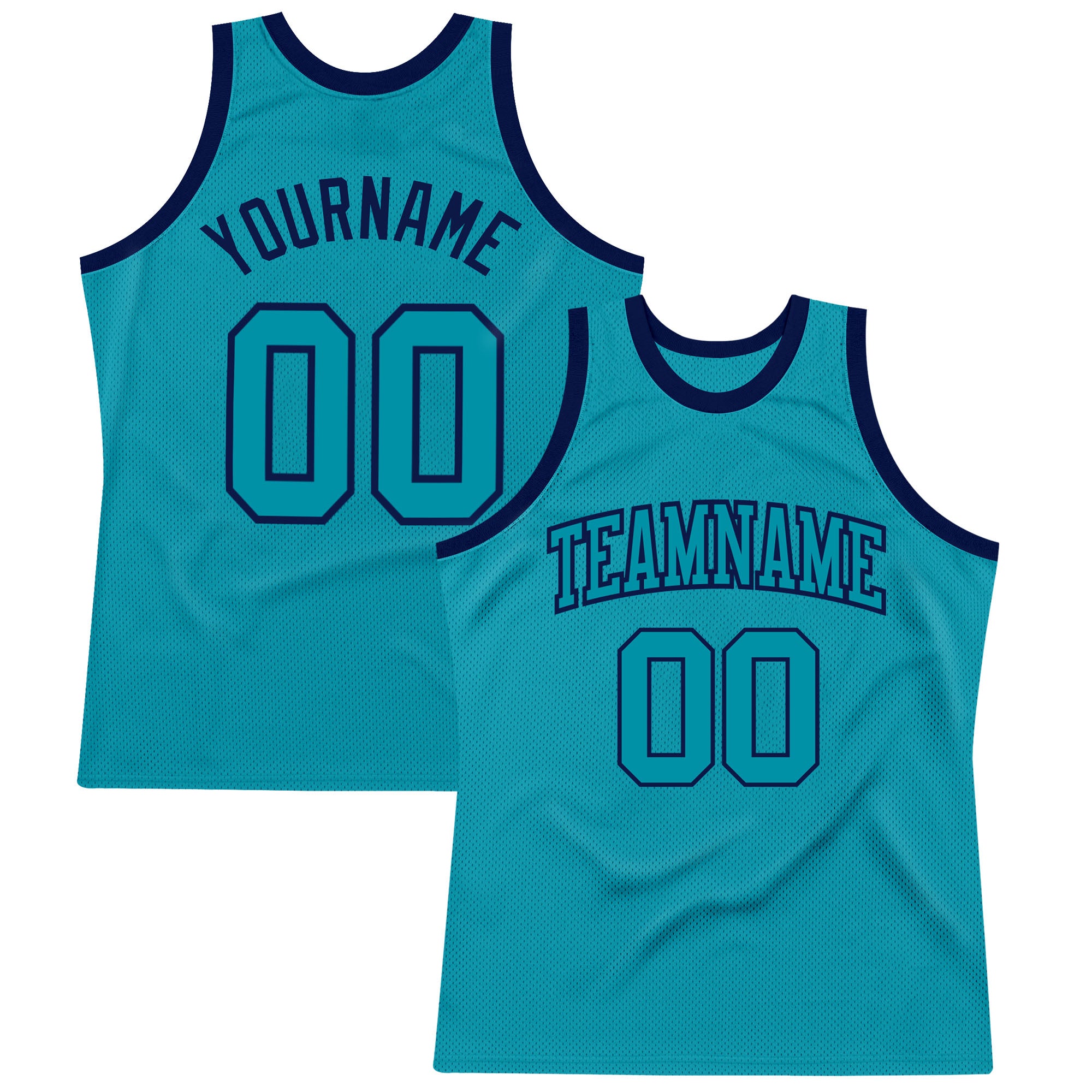 Custom Teal Teal-Navy Authentic Throwback Basketball Jersey Custom Teal and Navy Basketball Jersey - Authentic Throwback Design Custom Teal Teal-Navy Authentic Throwback Basketball