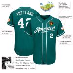 Teal White Authentic Baseball Jersey Custom Style 8558 - Personalized Sports Apparel Custom Teal White Authentic Baseball