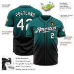 Custom Teal Black White Fade Fashion Baseball Jersey for Men and Women Custom Teal White-Black Authentic Fade Fashion Baseball