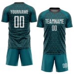 Teal Black White Custom Soccer Uniform Jersey Sublimation Design for Teams Custom Teal White-Black Sublimation Soccer Uniform