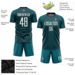 Teal Black White Custom Soccer Uniform Jersey Sublimation Design for Teams Custom Teal White-Black Sublimation Soccer Uniform