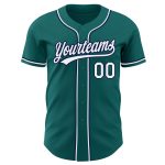 Custom Teal White Navy Baseball Jersey - Authentic Personalized Sports Apparel Custom Teal White-Navy Authentic Baseball