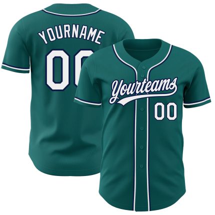 Custom Teal White Navy Baseball Jersey - Authentic Personalized Sports Apparel Custom Teal White-Navy Authentic Baseball