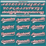 Custom Teal Baseball Jersey with White-Red Details - Authentic Team Apparel Custom Teal White-Red Authentic Baseball Jersey