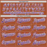 Custom Texas Orange Purple White Varsity Letterman Bomber Full-Snap Jacket Custom Texas Orange Purple-White Bomber Full-Snap