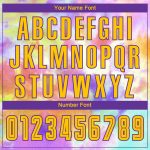 Custom Tie Dye Soccer Jersey Gold Purple Sublimation Uniform Custom Tie Dye Gold-Purple Sublimation Soccer Uniform Jersey