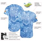 Light Blue White Custom Tie Dye 3D Baseball Jersey - Authentic Style 5373 Custom Tie Dye Light Blue-White 3D Authentic Baseball