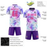 Tie Dye Pink Purple Soccer Uniform Jersey Custom Sublimation Apparel Custom Tie Dye Pink-Purple Sublimation Soccer Uniform