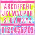 Pink-White Custom Tie Dye Soccer Jersey Sublimation Uniform Style 7550 Custom Tie Dye Pink-White Sublimation Soccer Uniform