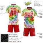 Red-White Custom Tie Dye Soccer Jersey - Sublimation Uniform for Kids and Adults Custom Tie Dye Red-White Sublimation Soccer