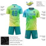 Teal White Tie Dye Sublimation Soccer Jersey Custom Uniform Custom Tie Dye Teal-White Sublimation Soccer Uniform Jersey