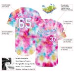 Custom Tie Dye Baseball Jersey - 3D Watercolor Design in White & Light Blue, Authentic Style Custom Tie Dye White-Light Blue