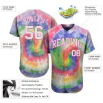 Tie Dye Baseball Jersey White Pink 3D Custom Design Authentic Style Custom Tie Dye White-Pink 3D Authentic Baseball Jersey