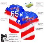 3D American Flag Tie Dye Baseball Jersey White-Royal Custom Design Custom Tie Dye White-Royal 3D American Flag Authentic