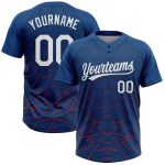 Custom US Navy Two-Button Unisex Softball Jersey in Blue White Red Custom US Navy Blue White-Red Two-Button Unisex Softball