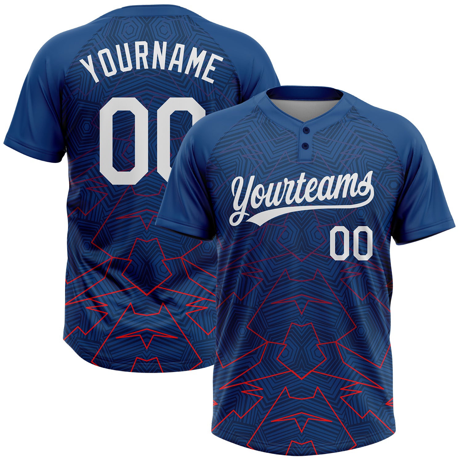 Custom US Navy Blue White-Red Two-Button Unisex Softball Jersey Custom US Navy Two-Button Unisex Softball Jersey in Blue White Red Custom US Navy Blue White-Red Two-Button Unisex Softball