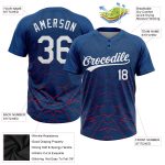Custom US Navy Two-Button Unisex Softball Jersey in Blue White Red Custom US Navy Blue White-Red Two-Button Unisex Softball