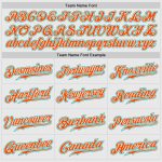Custom Aqua-Orange Pinstripe Baseball Jersey with Raglan Sleeves, Authentic Style 9827, White and Aqua Design Custom White