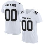 Custom Authentic Football Jersey in White, Black & Gray Mesh Custom White Black-Gray Mesh Authentic Football Jersey