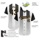 Custom 3D Pattern Baseball Jersey - White Black Old Gold Style 5562 Custom White Black-Old Gold 3D Pattern Design Authentic