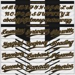 Custom 3D Pattern Baseball Jersey - White Black Old Gold Style 5562 Custom White Black-Old Gold 3D Pattern Design Authentic