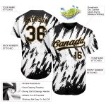 Custom 3D Pattern Design Baseball Jersey - White Black Old Gold Style 7869 Custom White Black-Old Gold 3D Pattern Design