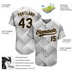 Custom 3D Pattern Baseball Jersey - White Black Old Gold Authentic Style 9586 Custom White Black-Old Gold 3D Pattern Design