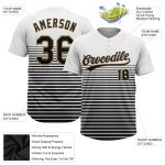 Custom Unisex Softball Jersey - Two-Button Design in White, Black, and Old Gold Custom White Black-Old Gold Two-Button Unisex