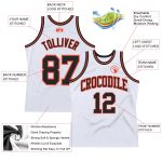 Custom Basketball Jersey - White Black Orange Authentic Throwback Design Custom White Black-Orange Authentic Throwback Basketball