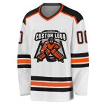 Custom Black Orange Hockey Jersey for Fans - Personalized White Sport Team Apparel Custom White Black-Orange Hockey Jersey