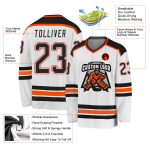 Custom Black Orange Hockey Jersey for Fans - Personalized White Sport Team Apparel Custom White Black-Orange Hockey Jersey