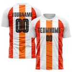 Custom Soccer Uniform Jersey - White Black-Orange Sublimation Design Custom White Black-Orange Sublimation Soccer Uniform