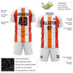 Custom Soccer Uniform Jersey - White Black-Orange Sublimation Design Custom White Black-Orange Sublimation Soccer Uniform