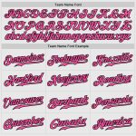Custom Black Pink Pinstripe Baseball Jersey with Authentic Raglan Sleeves Custom White Black Pinstripe Pink-Black Authentic