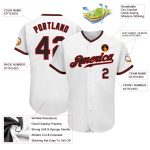 Custom Authentic Baseball Jersey in White and Black-Red Design Custom White Black-Red Authentic Baseball Jersey