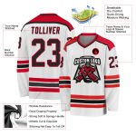 Custom Black Red White Hockey Jersey - Personalized Team Apparel for Sports Fans Custom White Black-Red Hockey Jersey