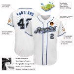 Custom Authentic Baseball Jersey - White Black-Royal Design for Men and Women Custom White Black-Royal Authentic Baseball
