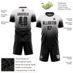 Custom White Black Fade Soccer Jersey - Fashion Sublimation Uniform Custom White Black Sublimation Fade Fashion Soccer Uniform