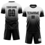 Custom White Black Fade Soccer Jersey - Fashion Sublimation Uniform Custom White Black Sublimation Fade Fashion Soccer Uniform