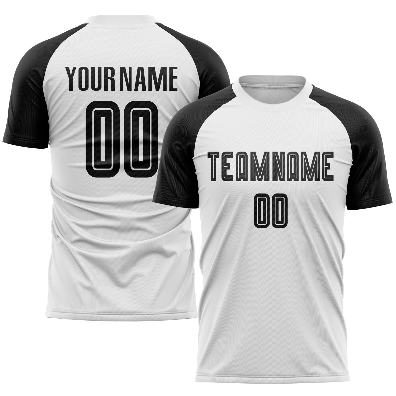 Custom Sublimation Soccer Jersey - Black and White Uniform Custom White Black Sublimation Soccer Uniform Jersey