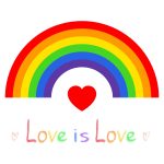 Pride Month Love Is Love LGBT Custom T-Shirt - White Gold Red Rainbow Performance Tee Custom White Gold-Red Rainbow For Pride