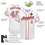 Custom Authentic Baseball Jersey - White and Gray with Red Accents Custom White Gray-Red Authentic Baseball Jersey