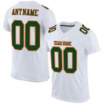 Custom Green-Orange Mesh Football Jersey - Authentic Customizable Design Custom White Green-Orange Mesh Authentic Football