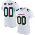 Custom Football Jersey - Authentic Mesh Design in White Green and Pink Custom White Green-Pink Mesh Authentic Football Jersey