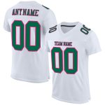 Custom Football Jersey - Authentic White with Kelly Green and Hot Pink Mesh Custom White Kelly Green-Hot Pink Mesh Authentic
