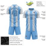 Custom Sublimation Soccer Uniform Jersey - Light Blue and Black Color Design Custom White Light Blue-Black Sublimation Soccer