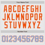 Custom Light Blue Orange Pinstripe Baseball Jersey with Raglan Sleeves - Authentic Design Custom White Light Blue Pinstripe