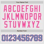 Custom Light Blue-Pink Pinstripe Baseball Jersey with Raglan Sleeves Custom White Light Blue Pinstripe Light Blue-Pink Authentic