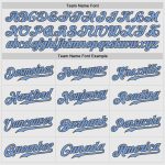 Custom Light Blue Pinstripe Baseball Jersey for Fathers Day - Authentic Raglan Sleeves in White & Steel Gray Custom White