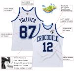 Custom Basketball Jersey Authentic Throwback White Navy-Light Blue Style 3854 Custom White Navy-Light Blue Authentic Throwback
